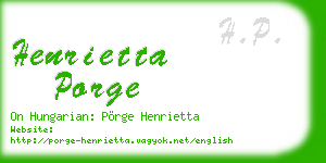 henrietta porge business card