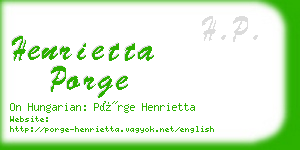 henrietta porge business card